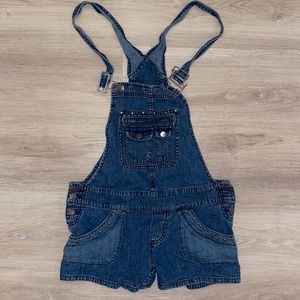 Nobo juniors 7 overall jean shorts y2k